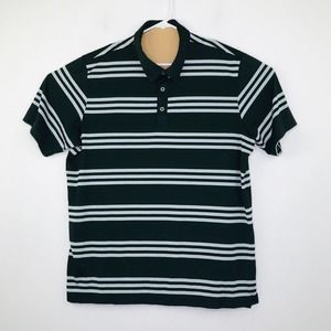 Adidas Men's XL Shirt Black Gray Striped Short Sleeve Golf Polo Popover CR28